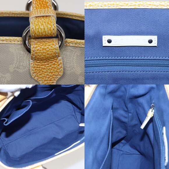 CELINE Macadam Canvas Tote Bag Yellow Light Blue - Picture 11 of 13